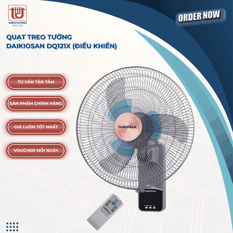 Daikiosan Quạt Treo Tường DQ121X (Điều khiển) - Công suất 55W