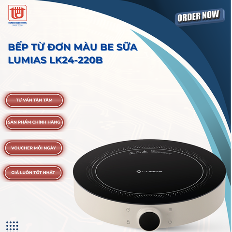 Lumias Bếp từ đơn màu be sữa LK24-220B - Công suất 2000W