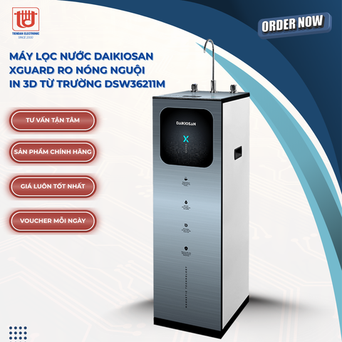 Daikiosan Máy Lọc Nước Xguard RO Nóng Nguội in 3D từ trường DSW36211M