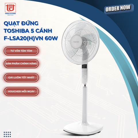 Toshiba Quạt Đứng 5 Cánh F-LSA20(H)VN - Công suất 60W
