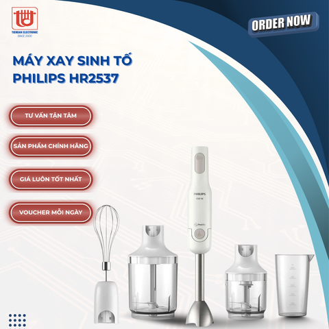 Philips Máy Xay Sinh Tố Cầm Tay HR2537 - Công suất 650W