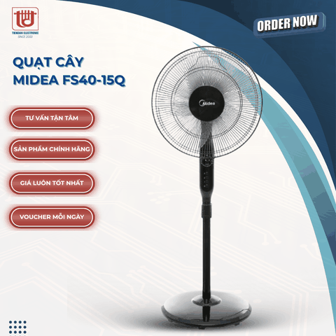 Midea Quạt Cây 5 Cánh FS40-15Q - Công suất 50W