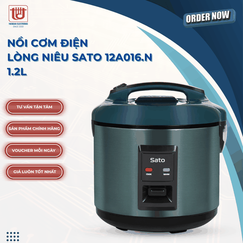 Sato Nồi Cơm Điện Lòng Niêu 12A016.N - Dung tích 1.2L