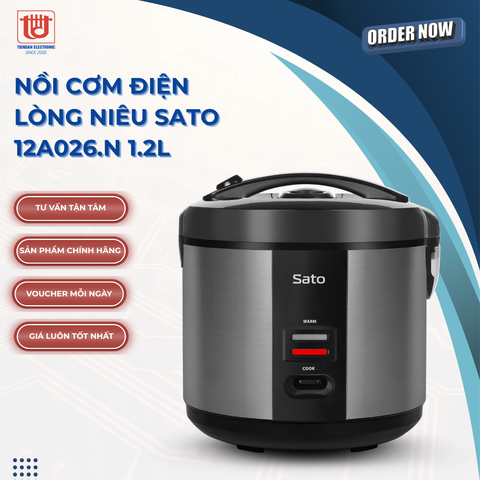 Sato Nồi Cơm Điện Lòng Niêu 12A026.N - Dung tích 1.2L