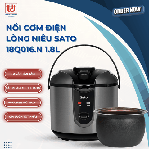 Sato Nồi Cơm Điện Lòng Niêu 18Q016N - Dung tích 1.8L