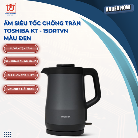 Toshiba Ấm Siêu Tốc Chống Tràn KT - 15DRTVN - Dung tích 1.5L