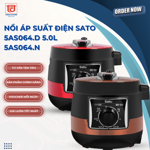 Sato Nồi Áp Suất 5AS064 ( Đỏ/Nâu) - Dung tích 5L