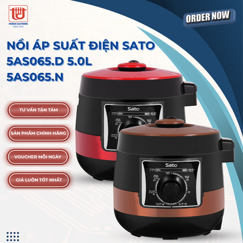 Sato Nồi Áp Suất 5AS065 ( Đỏ/Nâu ) - Dung tích 5L