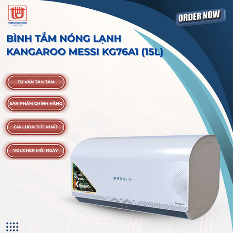 Kangaroo Bình Tắm Nóng Lạnh Messi KG76A1 - Dung tích 15L