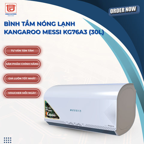 Kangaroo Bình Tắm Nóng Lạnh Messi KG76A3 - Dung tích 30L
