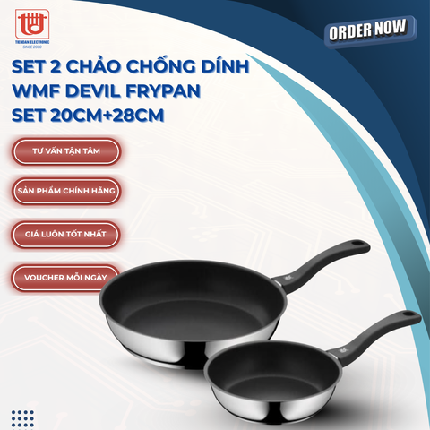 WMF Combo 2 Chảo Chống Dính Devil FryPan - Size 20 + 28cm