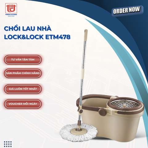 Lock&Lock Bộ Chổi Lau Nhà Dual Bucket Spin Mop ETM478