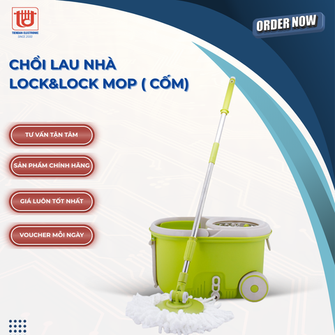 Lock&Lock Bộ Chổi Lau Nhà Xoay Tay 360 độ MOP ( Cốm) - L003