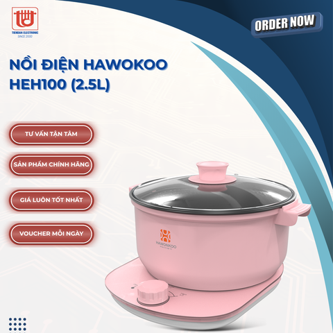 Hawonkoo Nồi Lẩu Điện HEH100 (Xanh/Hồng) - Dung tích 2.5L