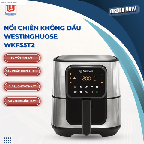 Westinghouse Nồi Chiên Không Dầu WKAFS5T2 - Dung tích 5.5L