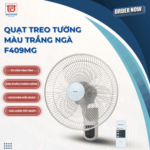 Panasonic Quạt Treo Tường Trắng Ngà/Xanh F409M