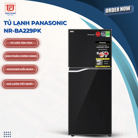 Panasonic Tủ lạnh NR-BA229PK - Dung tích 188L