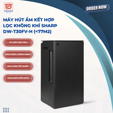 Sharp Máy lọc không khí + hút ẩm DW-T30FV-H (<77M2)