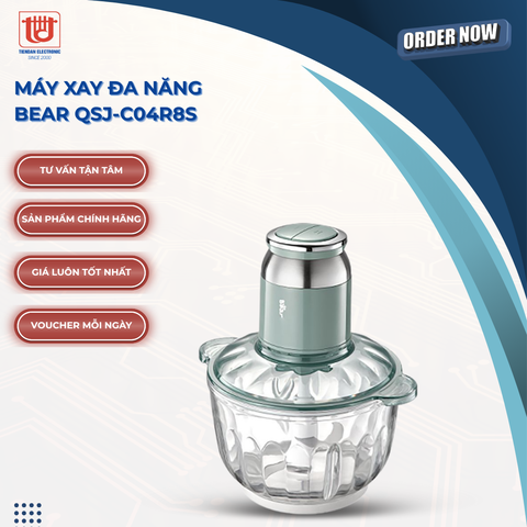 Máy Xay Thịt Đa Năng Bear QSJ-C04R8S - Dung tích 2.5L
