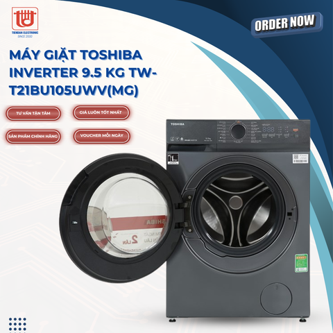 Toshiba Máy Giặt Cửa Trước Inverter TW-T21BU105UWV(MG) | Giặt 9.5kg
