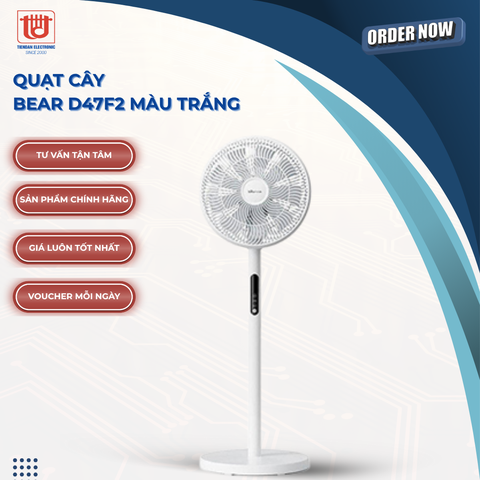 Quạt Cây Màu Trắng 9 Cánh Bear D47F2 - Công suất 47W