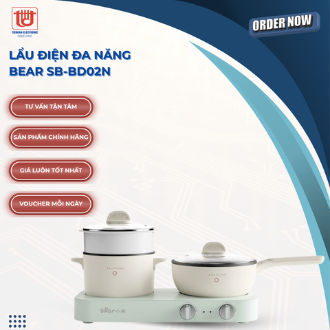 Bộ bếp đa năng kèm nồi chảo Bear SB-BD02N