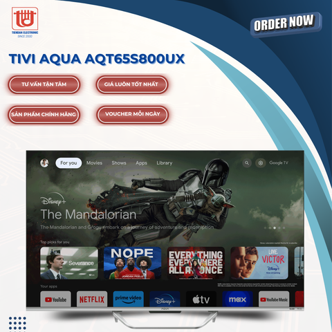 Aqua Google Tivi QLED 4K 65 inch AQT65S800UX