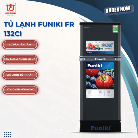 Funiki Tủ lạnh FR 132CI - Dung tích 126L| Không đóng tuyết