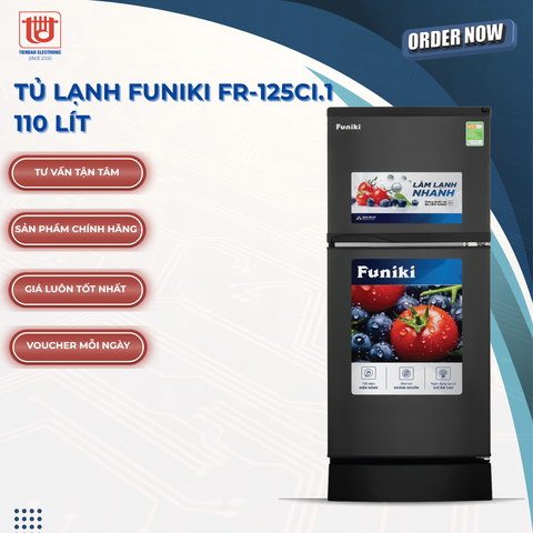 Funiki Tủ lạnh FR 125CI - Dung tích 110L| Không đóng tuyết