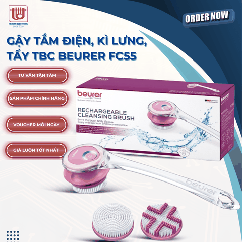 Beurer Bàn chải/Gậy tắm điện kì lưng hiệu quả FC55