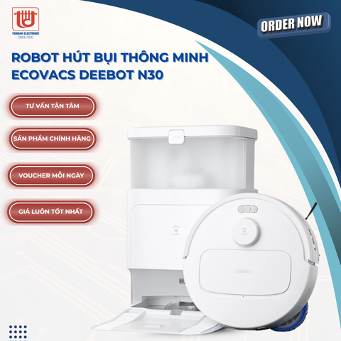 Ecovacs Robot Hút Bụi Lau Nhà Thông Minh Deebot N30 Pro Omni
