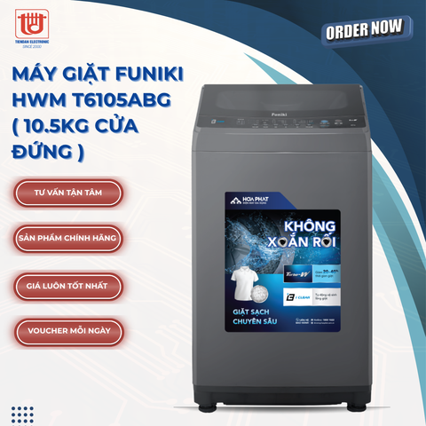 Funiki Máy giặt cửa trên HWM T6105ABG - 10.5 kg