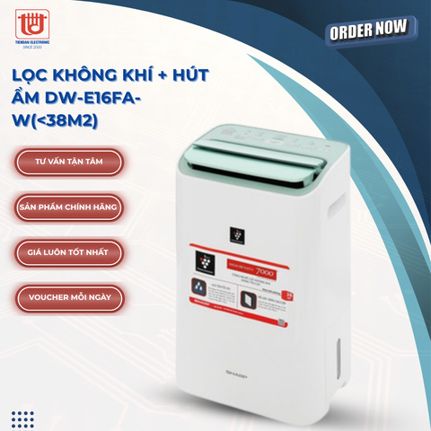 Sharp Máy hút ẩm và lọc không khí DW-E16FA-W (38m2)