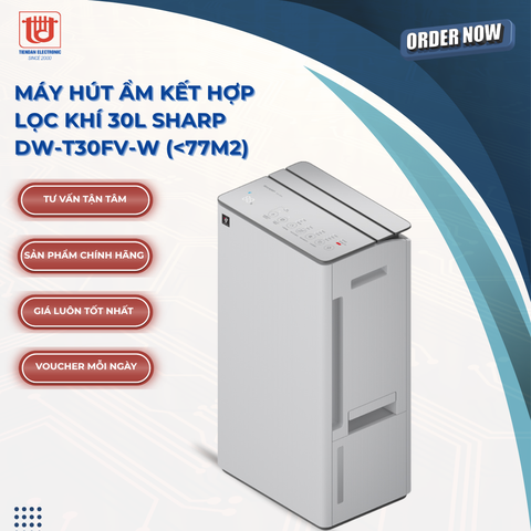 Sharp Máy lọc không khí + hút ẩm DW-T30FV-W (<77M2)