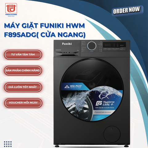 Funiki Máy giặt lồng ngang Inverter HWM-F895ADG - 9.5kg