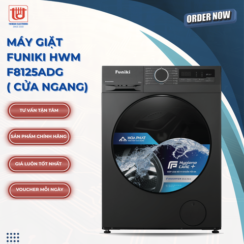 Funiki Máy giặt lồng ngang Inverter HWM F8125ADG - 12.5kg
