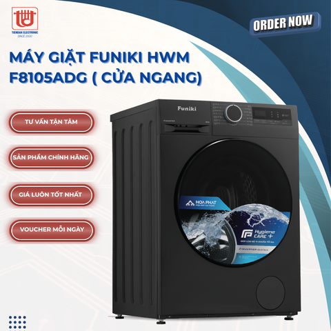 Funiki Máy giặt lồng ngang Inverter HWM F8105ADG - 10.5kg