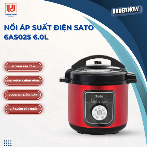 Sato Nồi Áp Suất Điện 6AS025 - Dung tích 6L