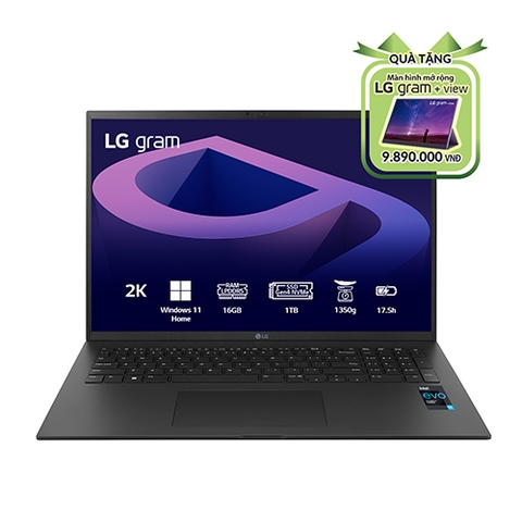 Laptop LG Gram 17Z90Q-G.AH78A5 (Core i7 1260P/ 16GB/ 1TB SSD/ Intel Iris Xe Graphics/ 17.0inch WQXGA/ Windows 11 Home/ Black)
