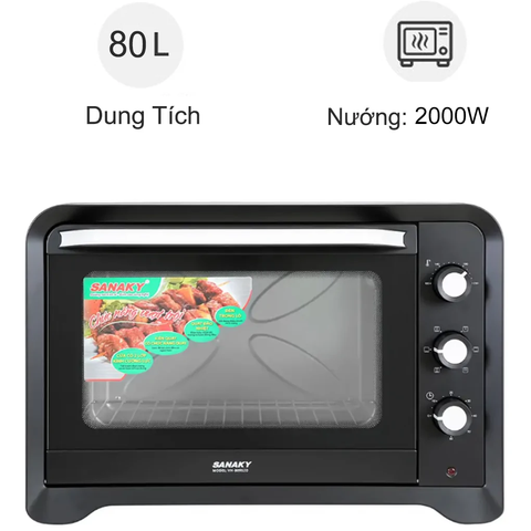 Lò nướng Sanaky VH809S2D 80 lít (đen)