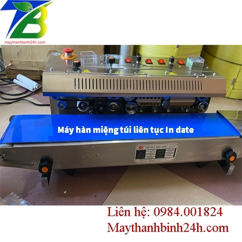 Máy hàn miệng liên tục in date FRM-980 nằm ngang