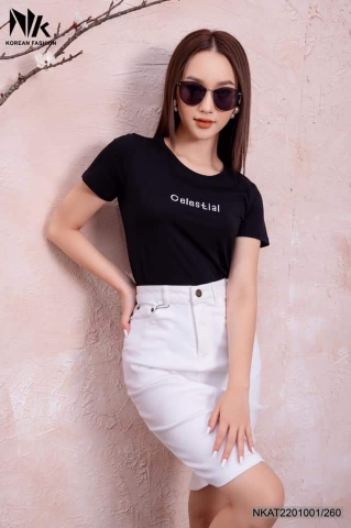 Chân váy jeans dáng dài chữ a CV06-18 | Thời trang công sở K&K Fashion