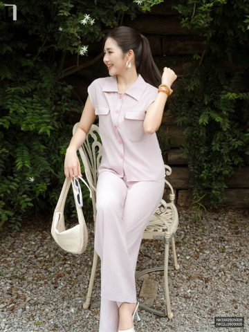 Sơ mi cổ đức vai chờm túi ốp mát mẻ, năng động NKSM2605008