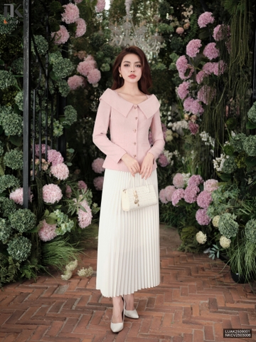 Kí giả vai chùm lá cổ 2 lớp xinh xắn LUAK2509001