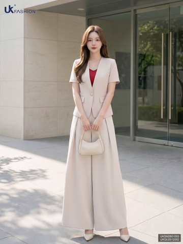 Kí giả cộc tay không cổ ghép set sang xịn cực đỉnh UKSM2601003