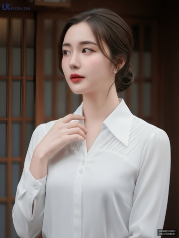 Sơ mi mí dọc vai cơ bản, lịch sự UKSM2510001