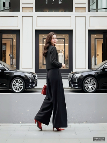 Áo khoác dạ cổ tròn 2 túi ốp dày dặn, ấm áp UNAK2511005