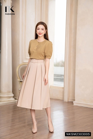 Áo Sơ Mi Cộc Tay Cổ Xếp 3 Cúc NKSM2303005