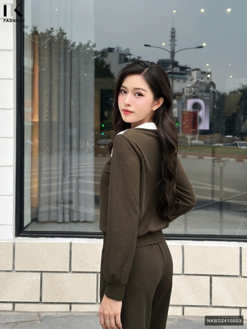 Bộ Đồ Thể Thao Phối Cổ NK Fashion Công Sở Nữ Năng Động, Thoải Mái Vải Mềm Mịn NKBD2410003