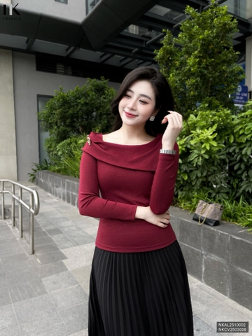 Áo len tiệc cổ chéo sang xịn, dễ mặc mọi dịp NKAL2510002